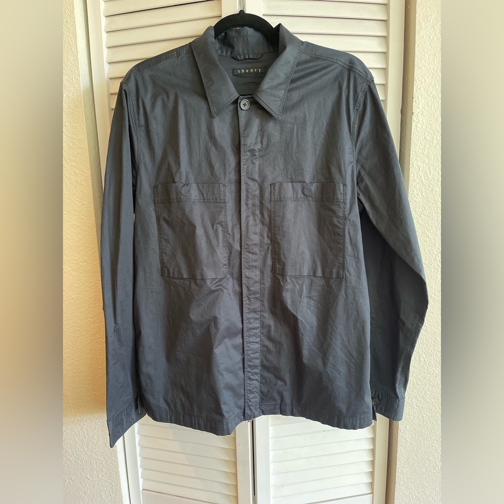 Theory Men's Navy Blue Shirt Jacket